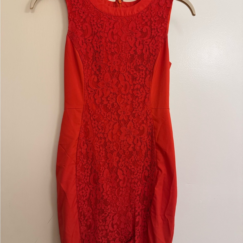 Gianni Bini Red Lace Dress Size 4
